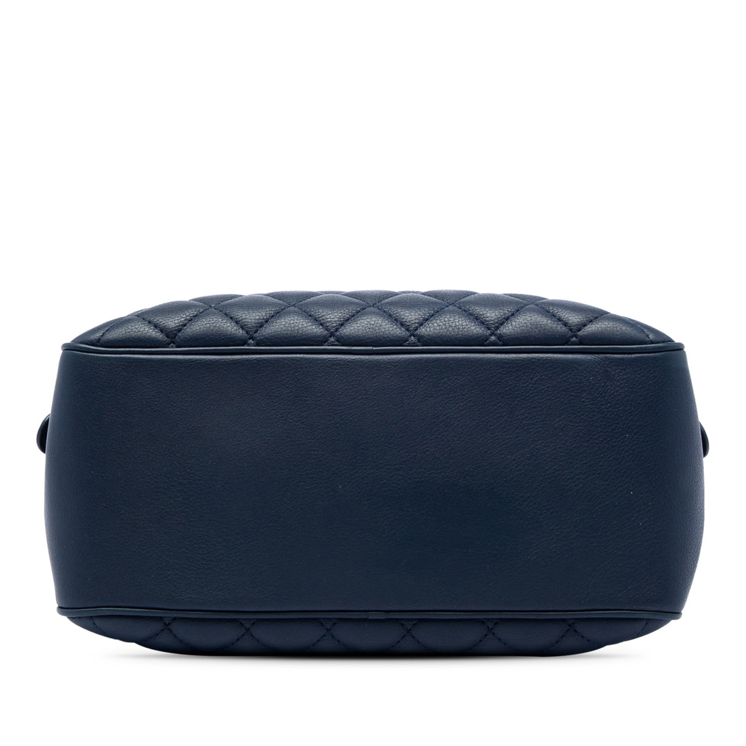 CC Matelassé Vanity avec chaîne Moyen Cuir d'agneau Bleu