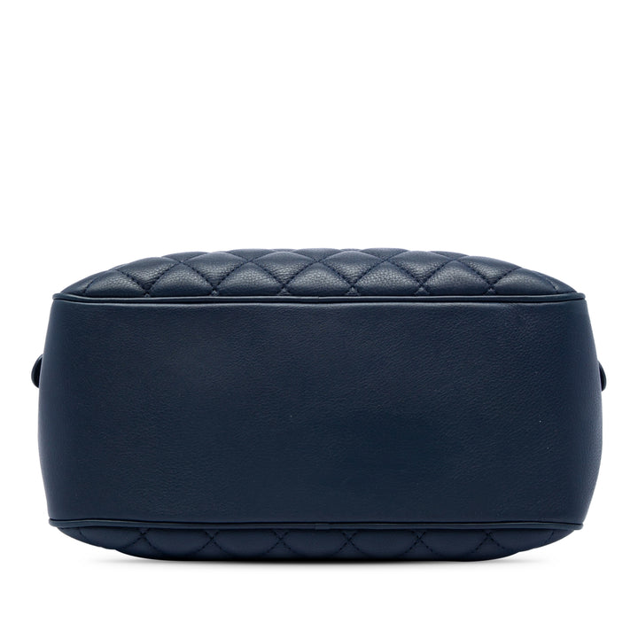 CC Matelassé Vanity avec chaîne Moyen Cuir d'agneau Bleu