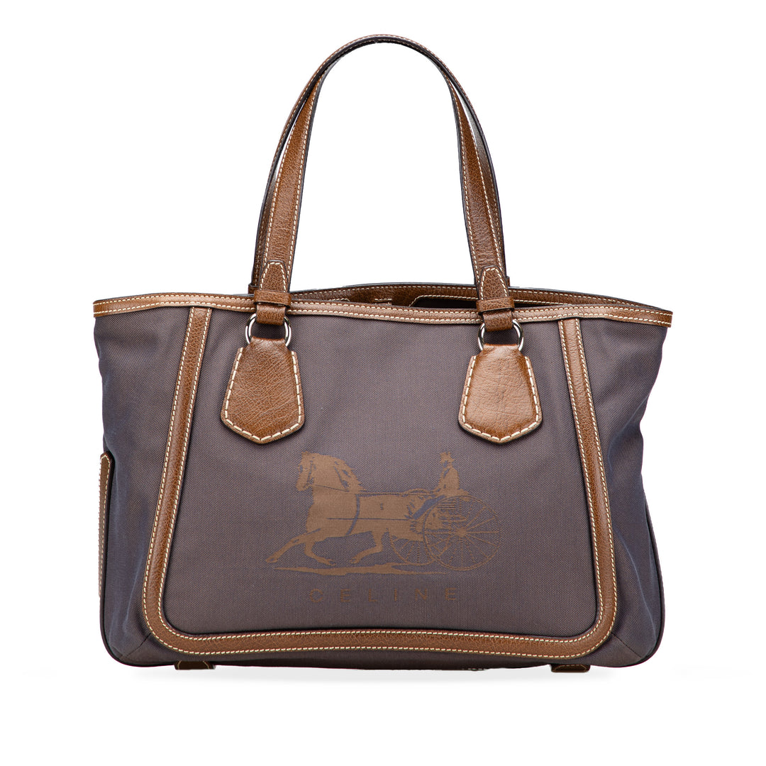 Celine Toile Carriage Cabas Marron – GABY PARIS Authentique