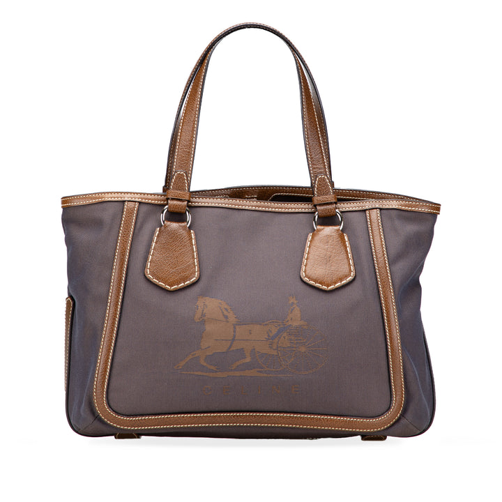 Celine Toile Carriage Cabas Marron – GABY PARIS Authentique