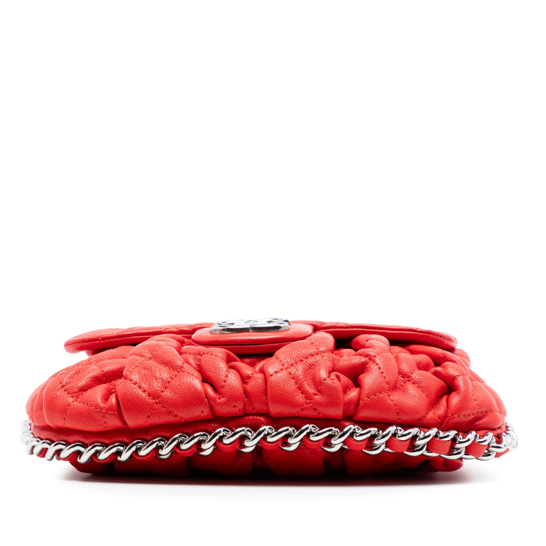Chanel Mini CC Matelassé Washed Cuir d’agneau Sac rond à chaîne à rabat