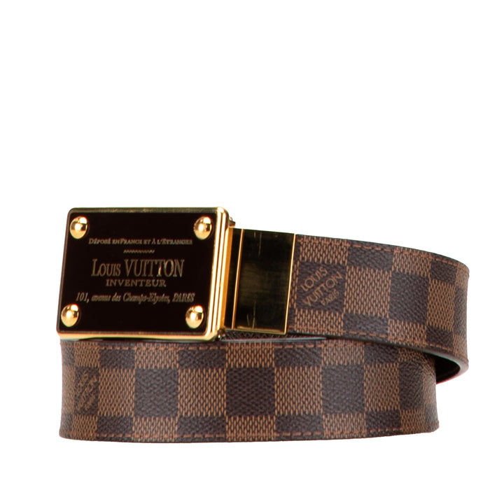 Louis Vuitton Damier Ebene Inventeur Reversible Belt