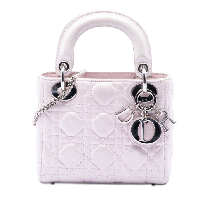 Dior Mini Iridescent Cuir d’agneau Cannage Lady Dior