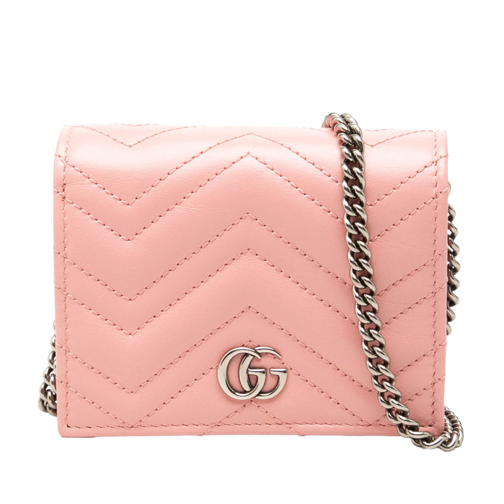 GG Marmont Matelasse Wallet on Chain Mini Cuir de veau Rose