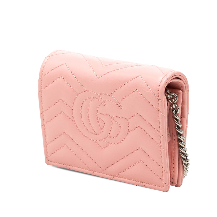 GG Marmont Matelasse Wallet on Chain Mini Cuir de veau Rose