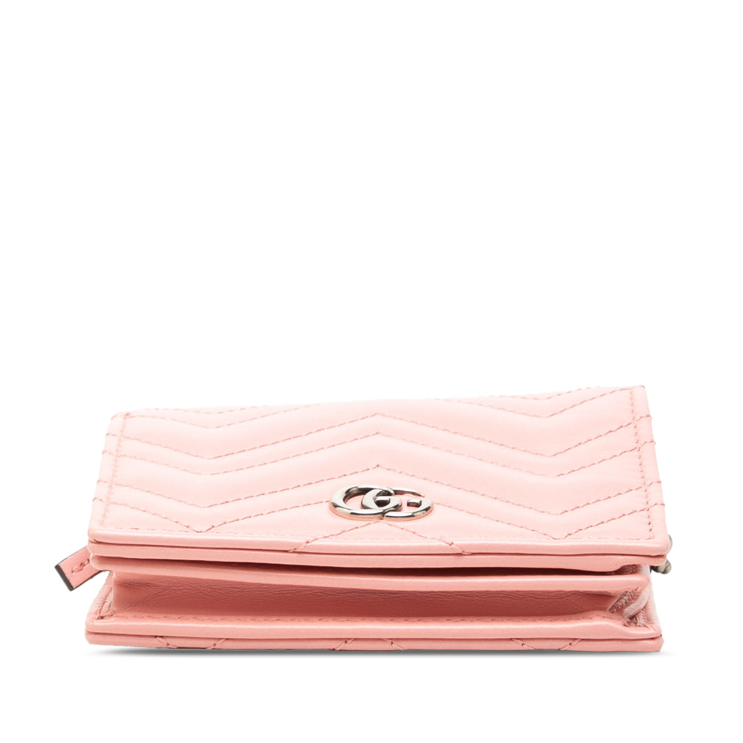 GG Marmont Matelasse Wallet on Chain Mini Cuir de veau Rose