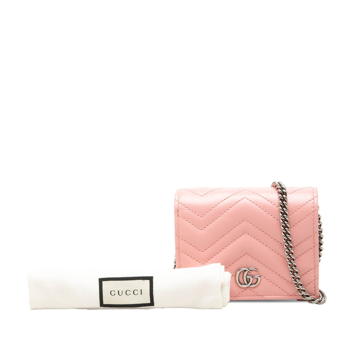 GG Marmont Matelasse Wallet on Chain Mini Cuir de veau Rose