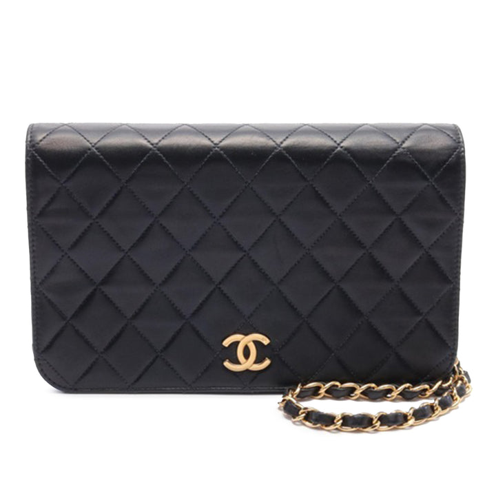 CC Quilted Lambskin Full Flap Black - Gaby Paris