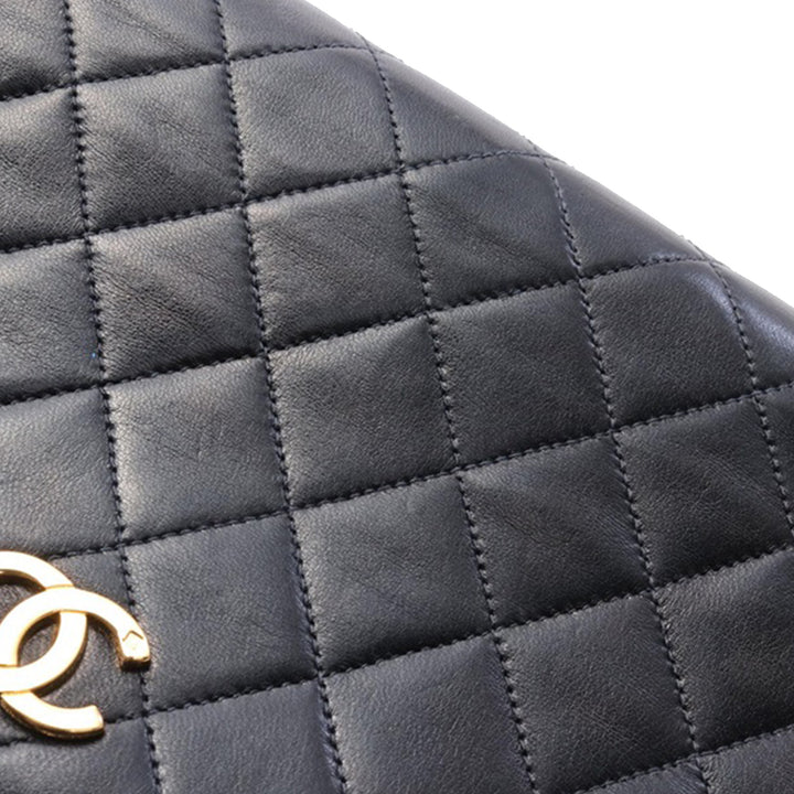 CC Quilted Lambskin Full Flap Black - Gaby Paris