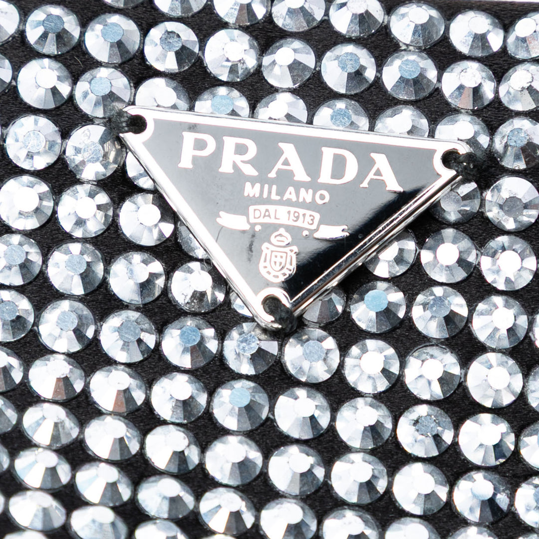 Prada Satin Cristal Embellished Chain Flat Cabas