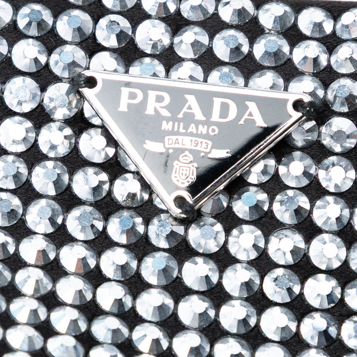 Prada Satin Cristal Embellished Chain Flat Cabas
