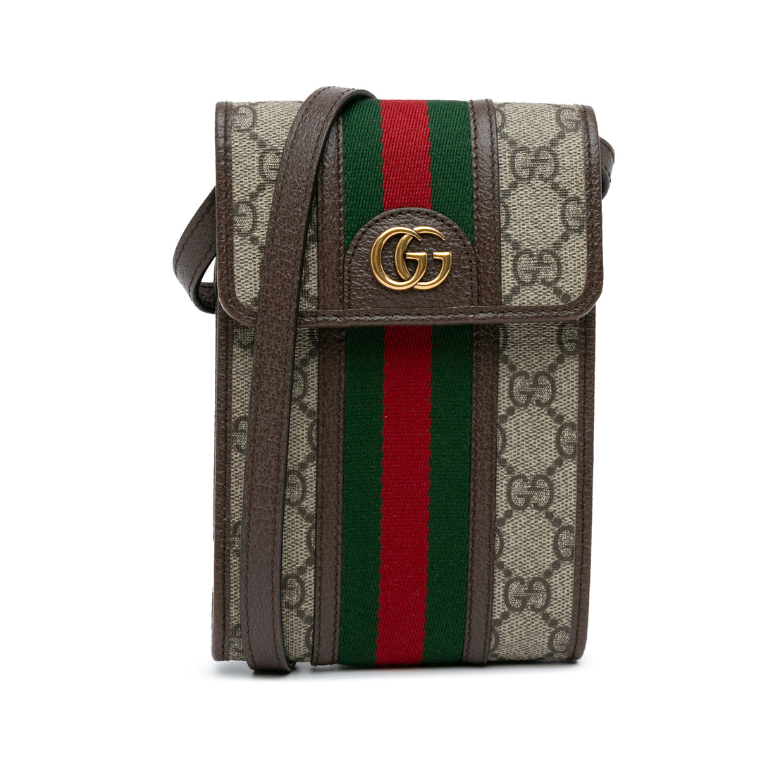 Gucci Mini GG Supreme Web Ophidia Crossbody Bag Brown - GABY PARIS