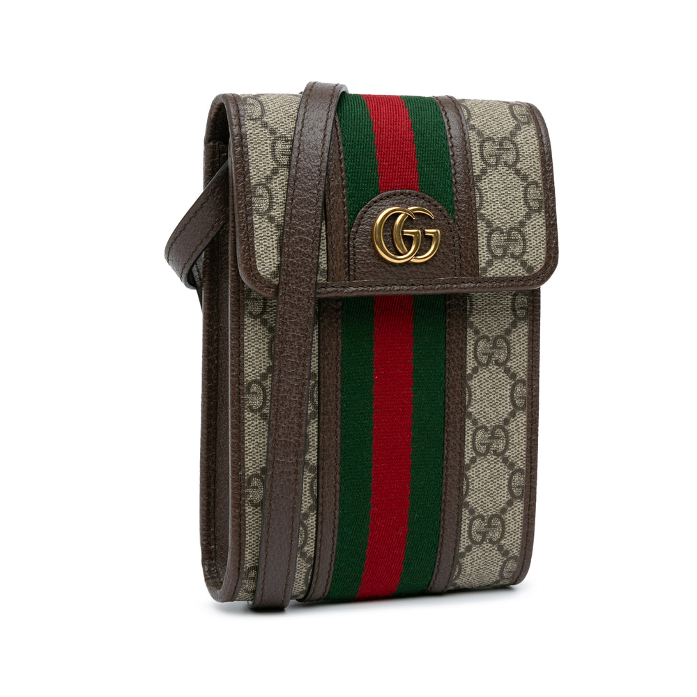 Gucci Mini GG Supreme Web Ophidia Crossbody Bag Brown - GABY PARIS