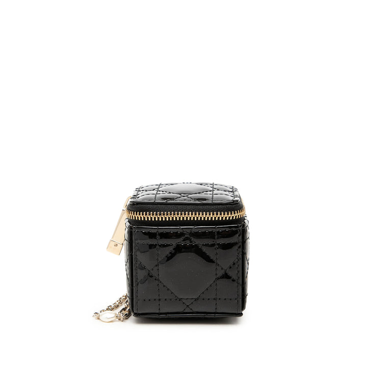 Cannage Lady Dior Cube Pochette Micro Noir