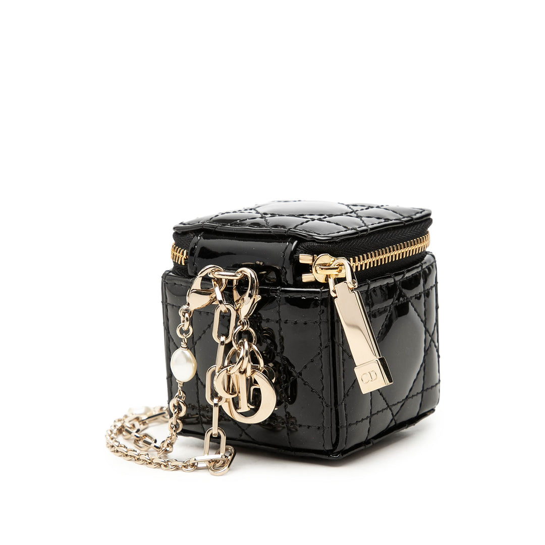 Cannage Lady Dior Cube Pochette Micro Noir