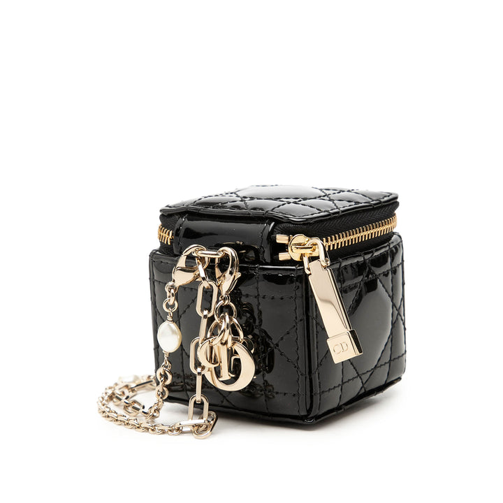 Cannage Lady Dior Cube Pochette Micro Noir
