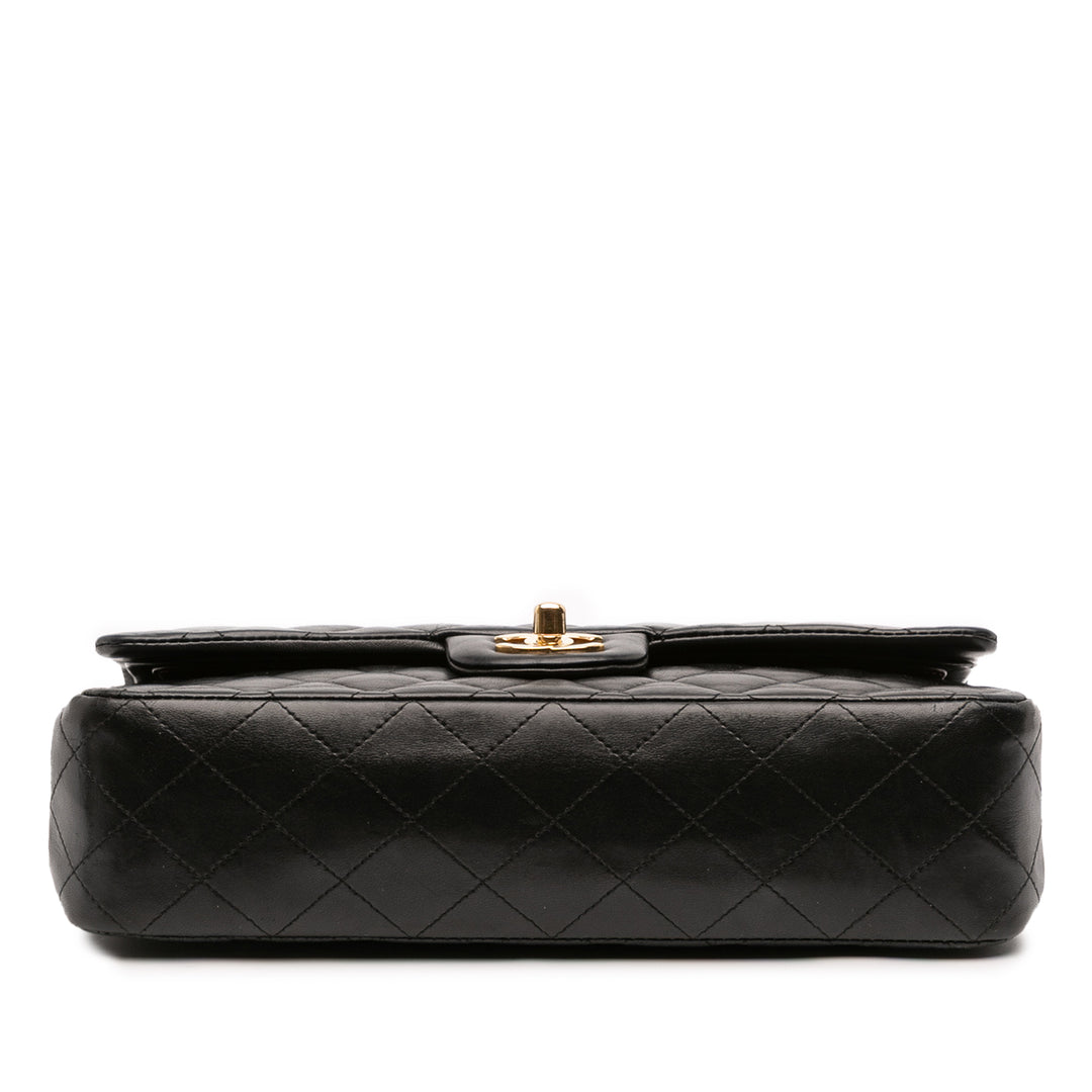 Medium Classic Lambskin Double Flap Black - Gaby Paris