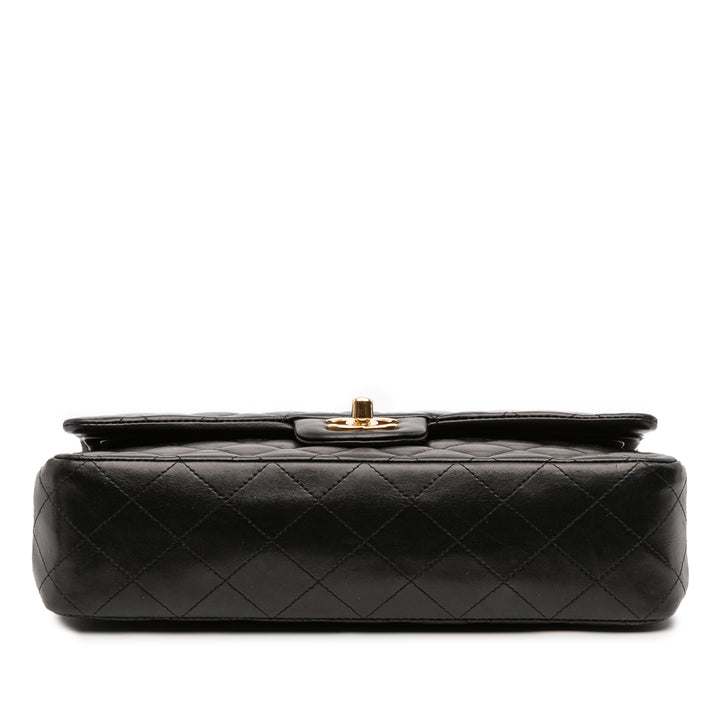 Medium Classic Lambskin Double Flap Black - Gaby Paris