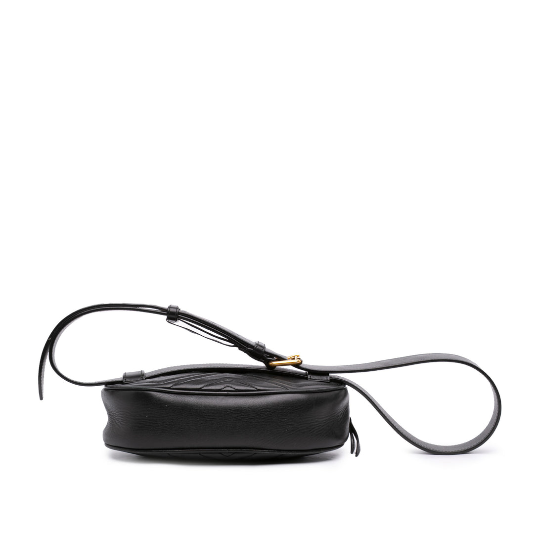 Gucci GG Marmont Matelasse Sac ceinture Grand Cuir de veau Noir