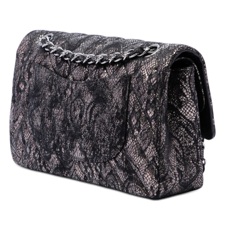 Chanel Classic Métallisé et Lace Double rabat Moyen Cuir de chèvre