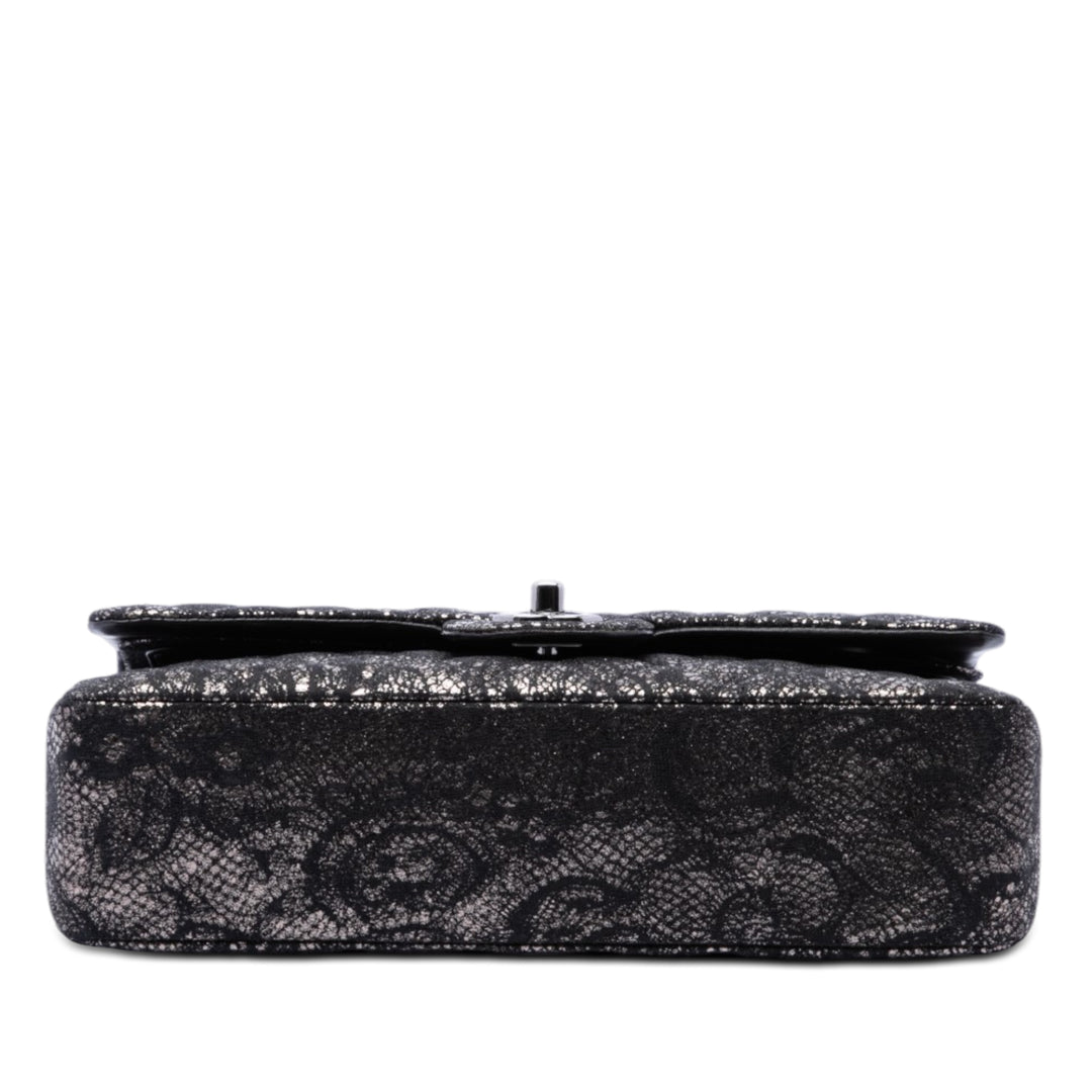 Chanel Classic Métallisé et Lace Double rabat Moyen Cuir de chèvre