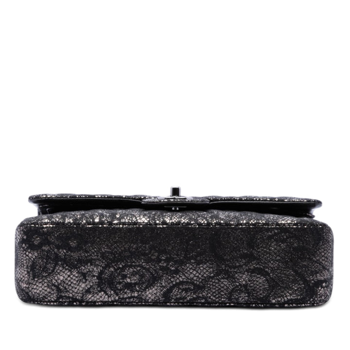 Chanel Classic Métallisé et Lace Double rabat Moyen Cuir de chèvre