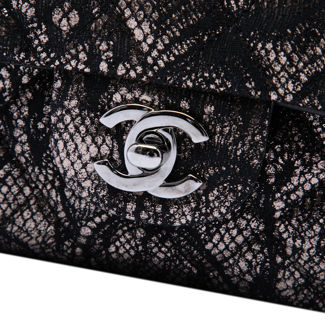 Chanel Classic Métallisé et Lace Double rabat Moyen Cuir de chèvre