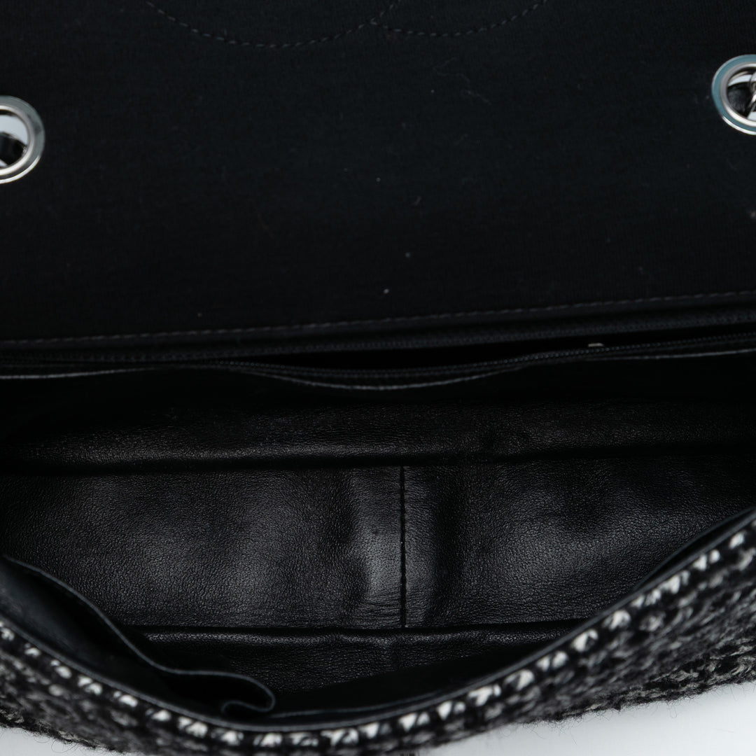 Chanel Jumbo CC Matelassé Jersey et Tweed Chain à rabat