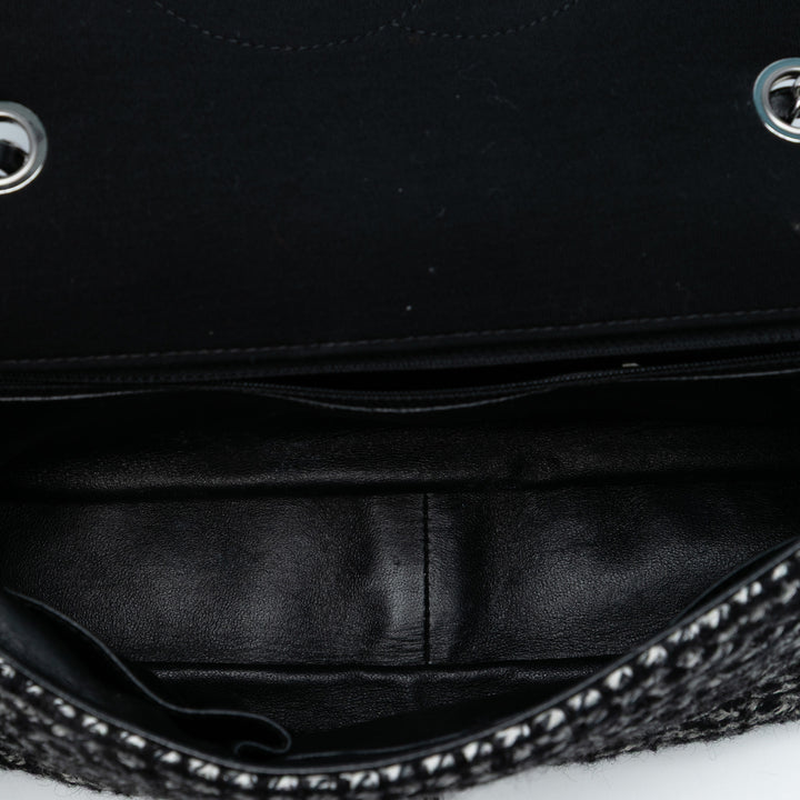 Chanel Jumbo CC Matelassé Jersey et Tweed Chain à rabat