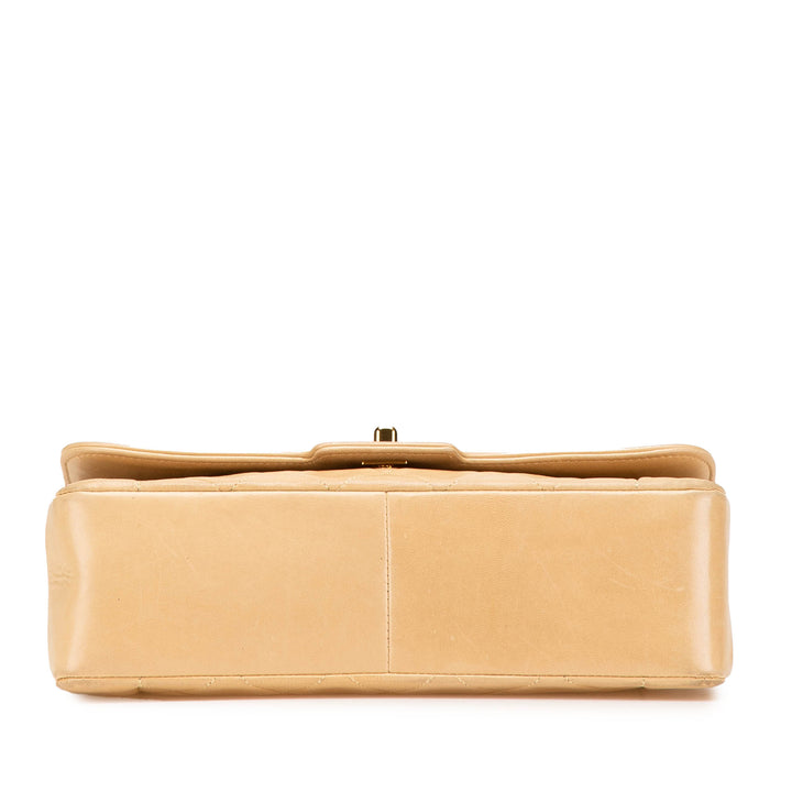 Medium Lambskin Diana Full Flap Brown - Gaby Paris
