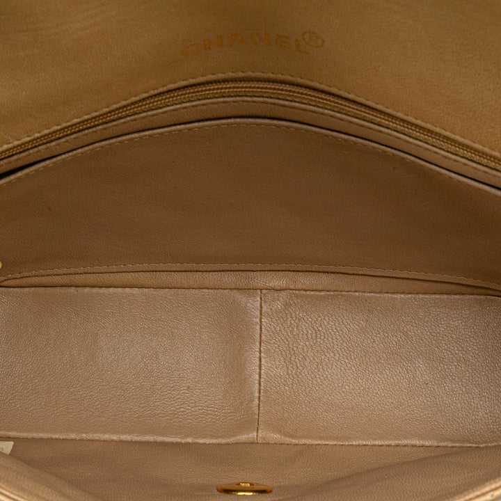 Medium Lambskin Diana Full Flap Brown - Gaby Paris
