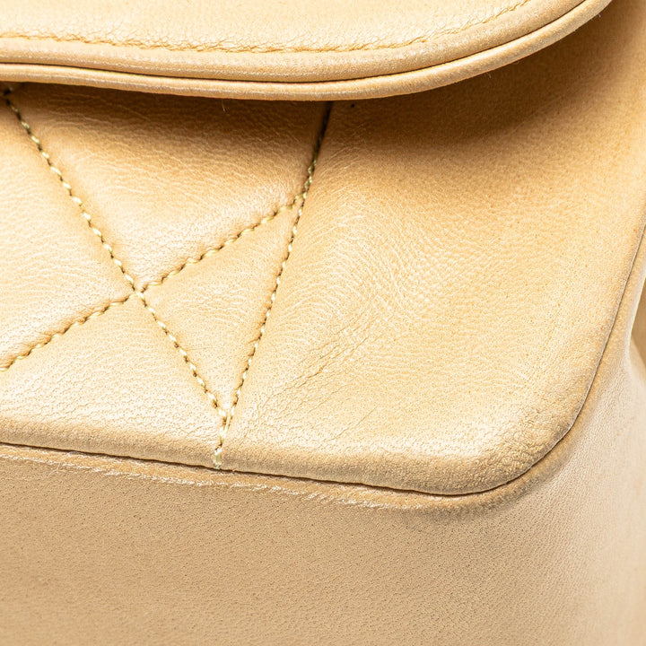Medium Lambskin Diana Full Flap Brown - Gaby Paris