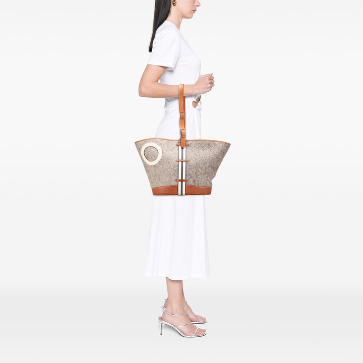 Hermès Felt Camails Bucket Bag Gris