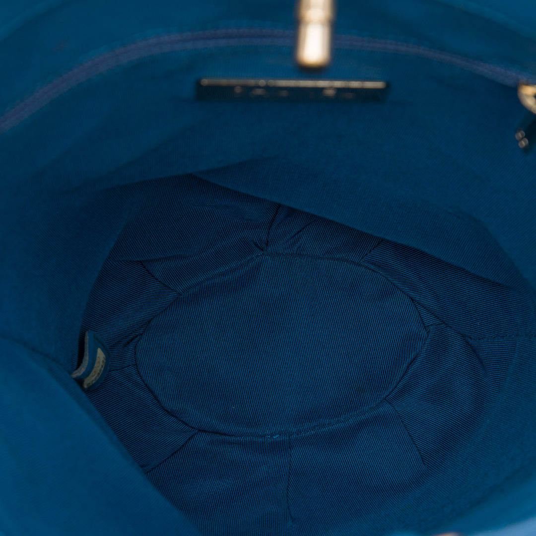 CC Matelassé Sac seau à dos Cuir de veau Bleu