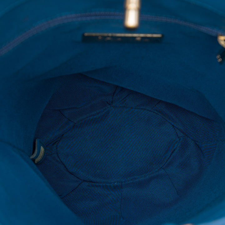 CC Matelassé Sac seau à dos Cuir de veau Bleu