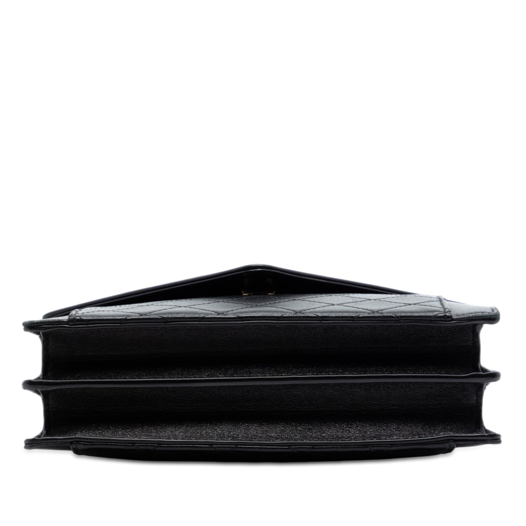 Saint Laurent Mini Matelassé Cuir d’agneau Monogram Gaby Sac porté croisé