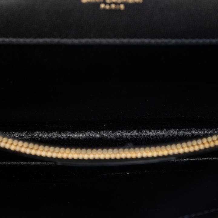 Saint Laurent Mini Matelassé Cuir d’agneau Monogram Gaby Sac porté croisé