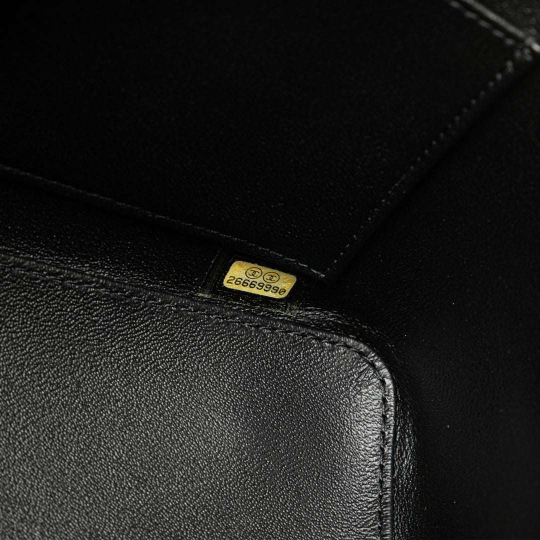 Large Quilted Lambskin Knock On Wood Vanity Case Black - Gaby Paris