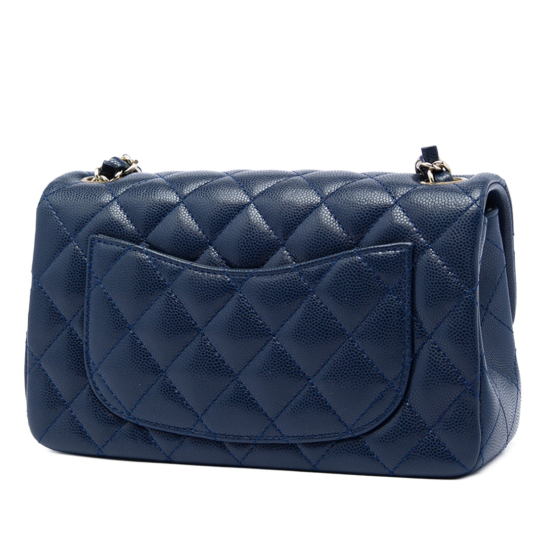 Chanel Classic Rectangulaire Rabat simple Mini Cuir caviar