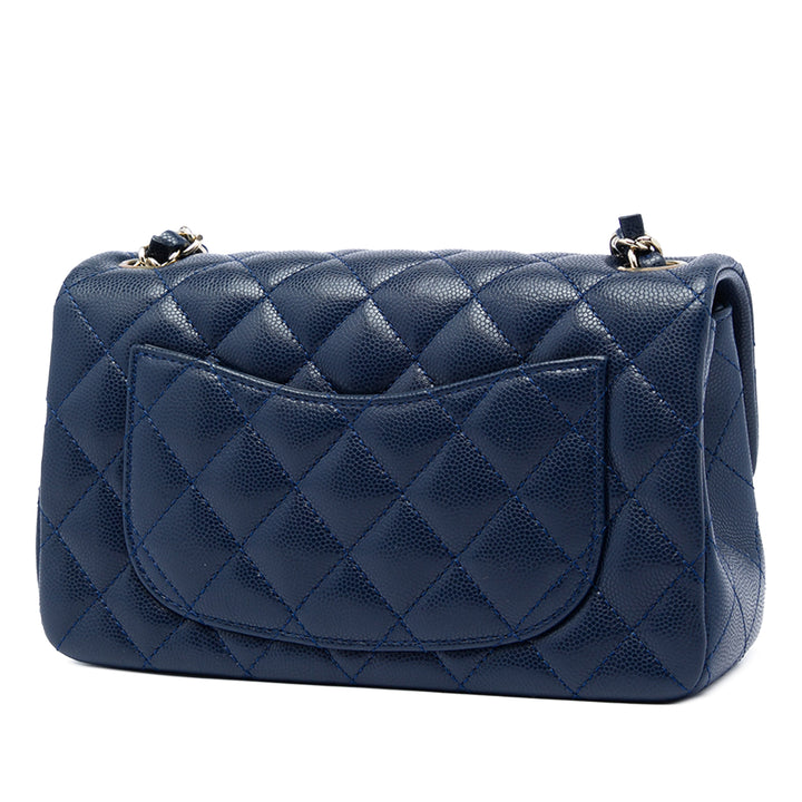 Chanel Classic Rectangulaire Rabat simple Mini Cuir caviar