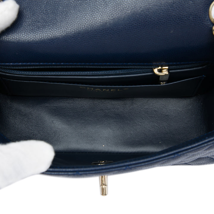 Chanel Classic Rectangulaire Rabat simple Mini Cuir caviar