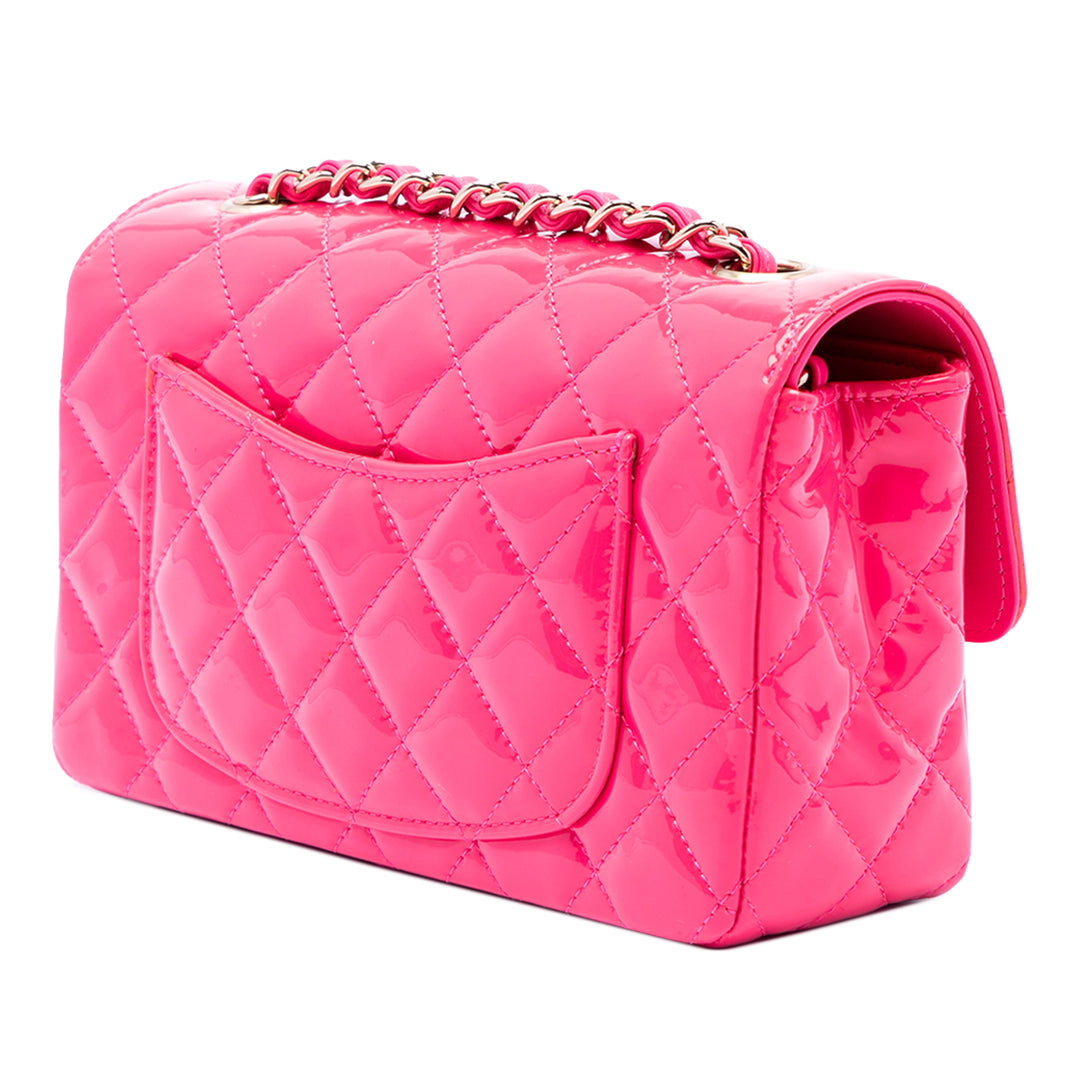 Chanel Classic Rectangulaire Rabat simple Mini Rose – vue 2 – GABY PARIS