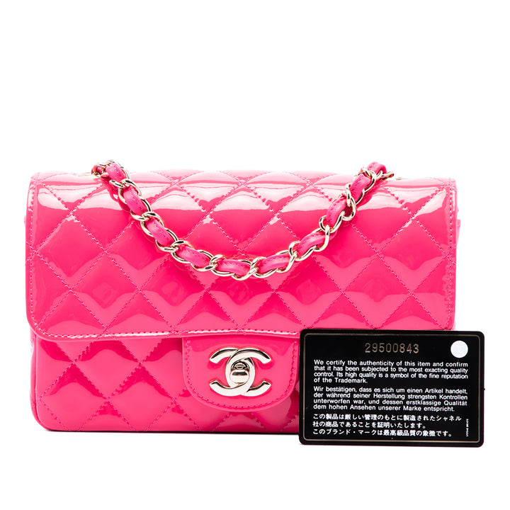 Chanel Classic Rectangulaire Rabat simple Mini Rose – vue 7 – GABY PARIS