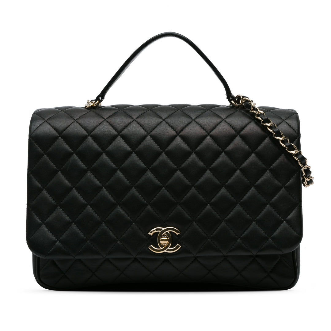 Medium Lambskin Citizen Chic Flap Black - Gaby Paris