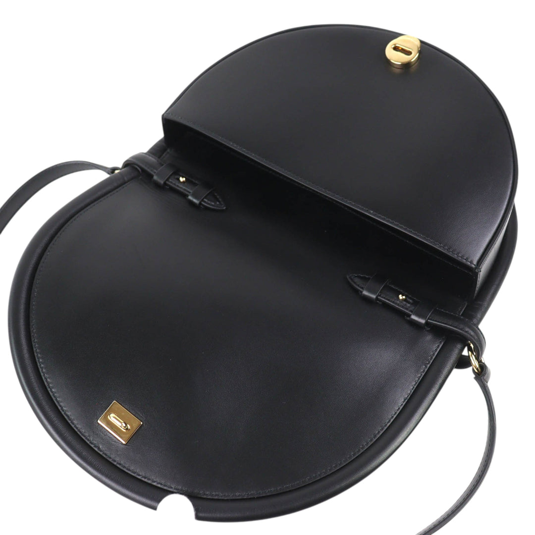 Ferragamo Sac à main Aura Crescent Cuir de veau Noir – vue 10 – GABY PARIS