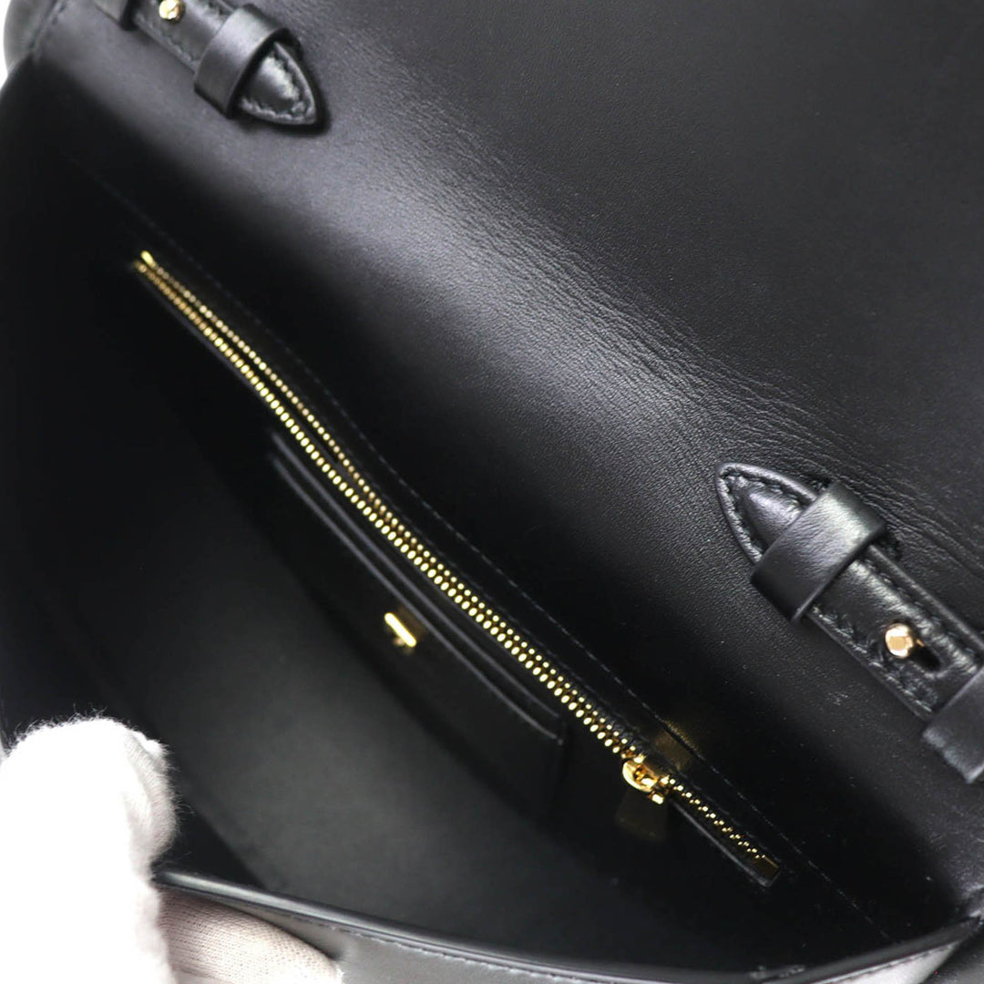 Ferragamo Sac à main Aura Crescent Cuir de veau Noir – vue 4 – GABY PARIS