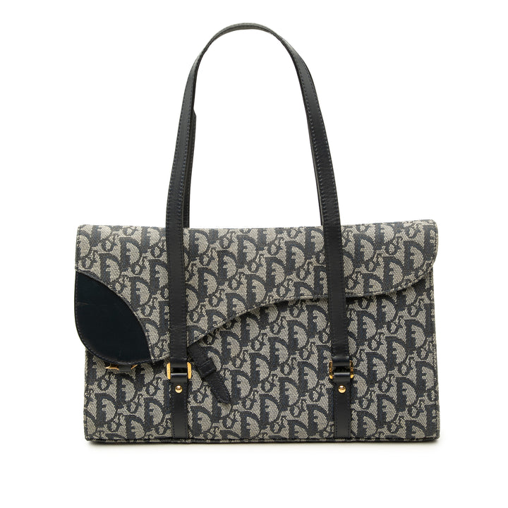 Dior Sac porté épaule Diorissimo Trotter Saddle Bleu – vue principale – GABY PARIS