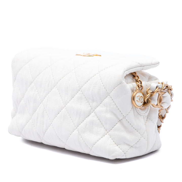 Chanel Sac à main CC Matelassé Hobo Cuir d'agneau Blanc – vue 2 – GABY PARIS