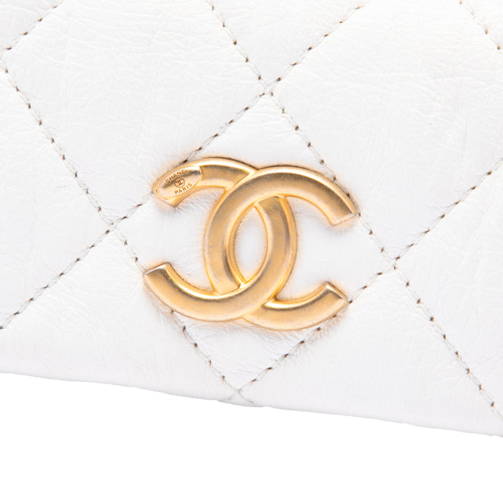 Chanel Sac à main CC Matelassé Hobo Cuir d'agneau Blanc – vue 5 – GABY PARIS