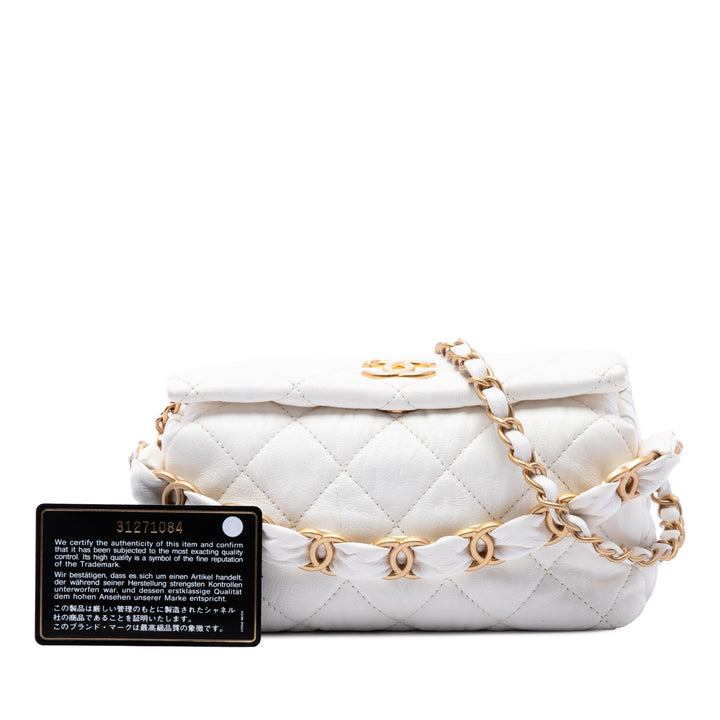 Chanel Sac à main CC Matelassé Hobo Cuir d'agneau Blanc – vue 7 – GABY PARIS